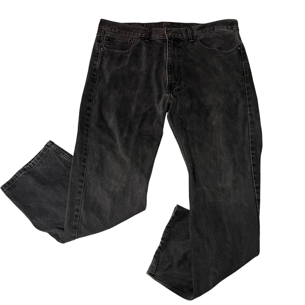 Levis 505 Regular Fit Jeans‎ Mens 38x30 Faded Black Straight Leg Denim Pants